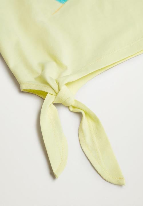 MANGO - Knot printed t-shirt tablita - yellow