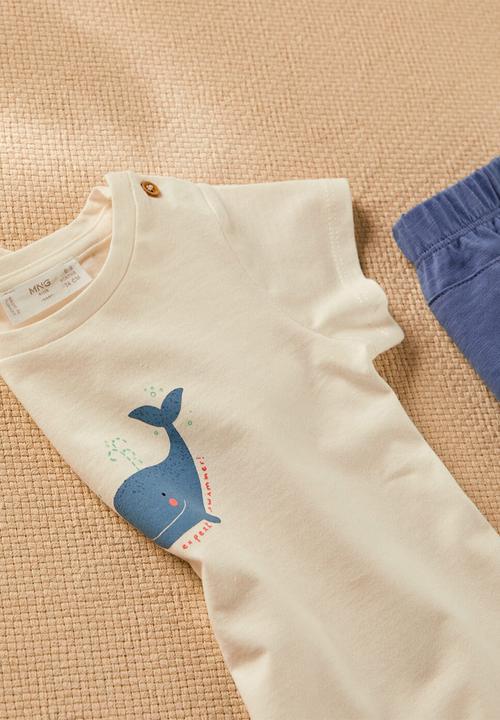 MANGO - T-shirt swimmer - white 
