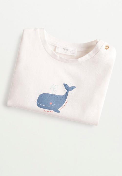 MANGO - T-shirt swimmer - white 