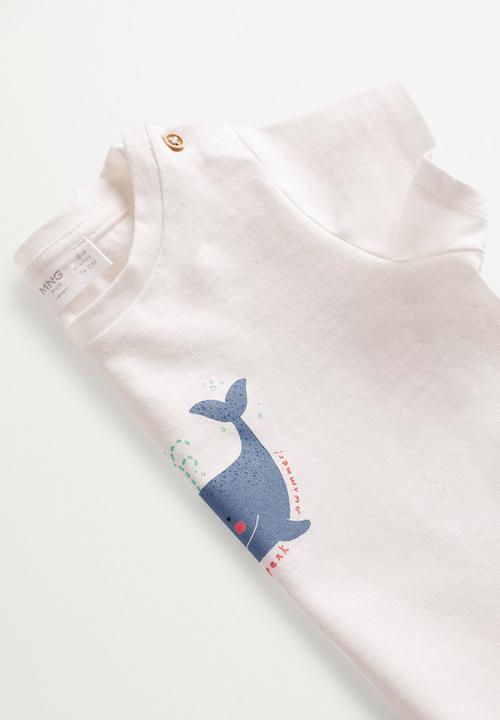 MANGO - T-shirt swimmer - white 