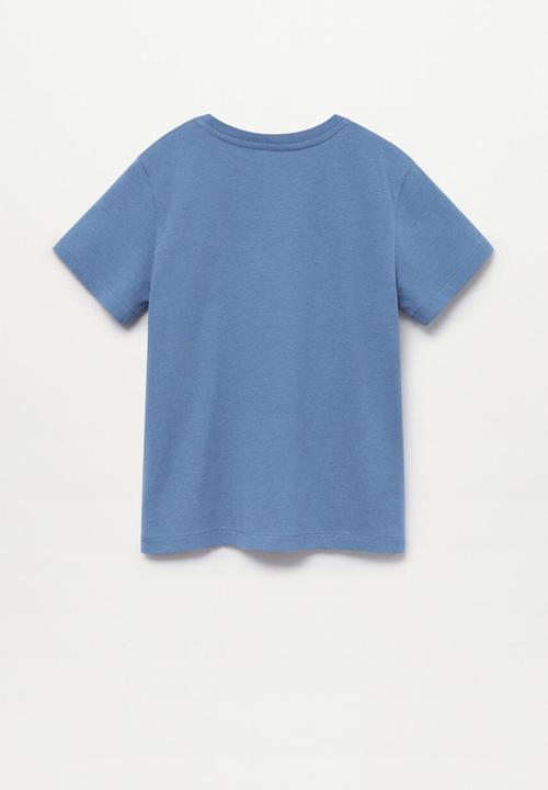 MANGO - T-shirt florida - medium blue