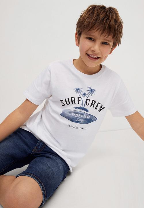MANGO - T-shirt logo - white