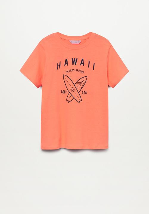 MANGO - T-shirt hawaii - orange
