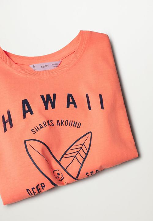 MANGO - T-shirt hawaii - orange
