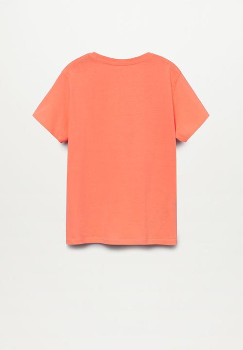MANGO - T-shirt hawaii - orange