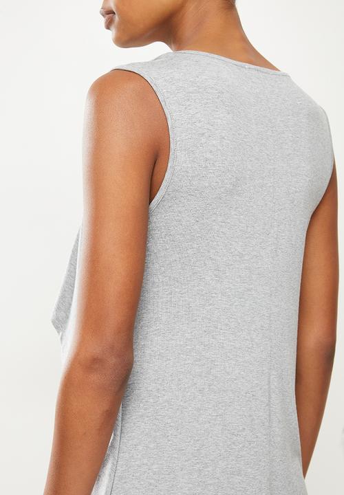 edit Maternity - Sleeveless waterfall nursing tee - grey 