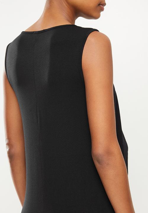 edit Maternity - Sleeveless waterfall nursing tee - black