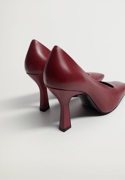 MANGO - Rebeca leather court - dark red