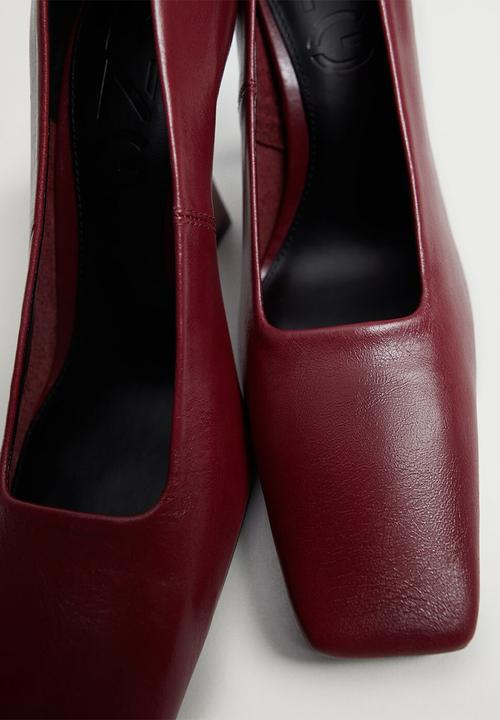 MANGO - Rebeca leather court - dark red