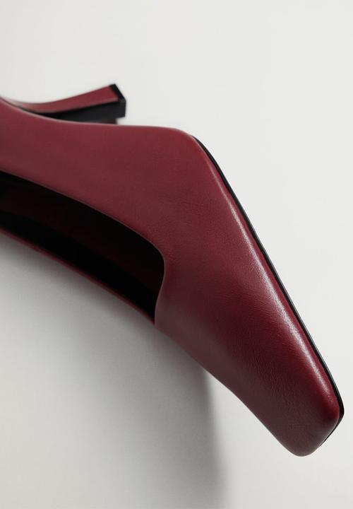 MANGO - Rebeca leather court - dark red