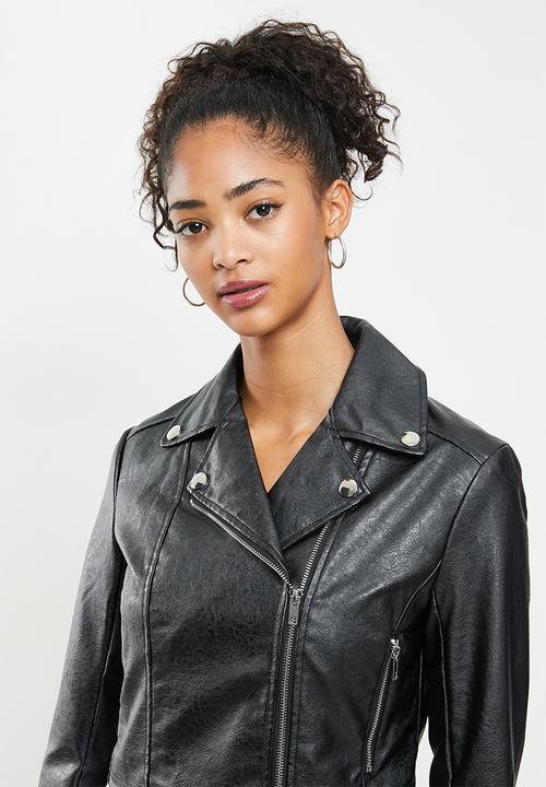 Blake - Cropped biker jacket - black 