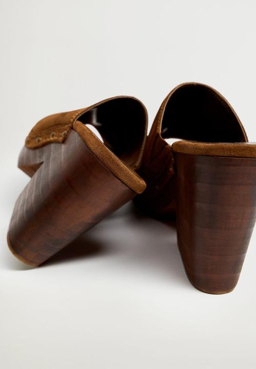 MANGO - Zueky leather heel - dark brown