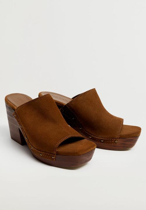 MANGO - Zueky leather heel - dark brown