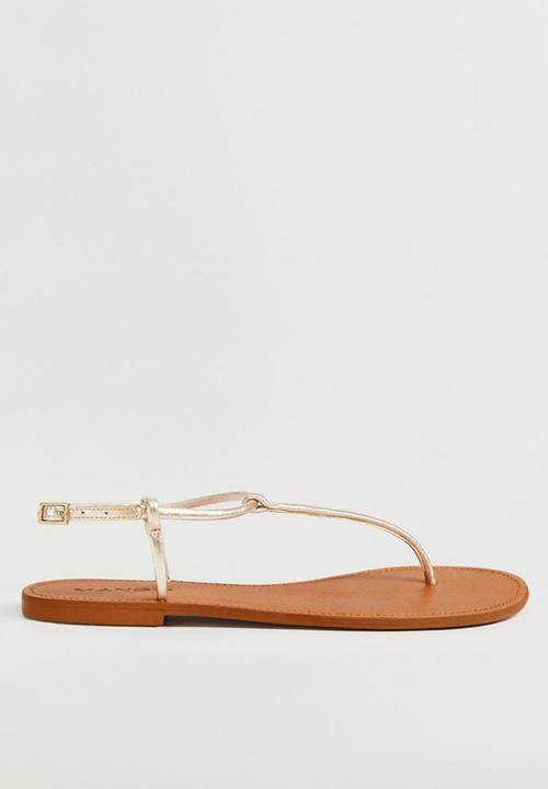 MANGO - Formen leather sandal / gold