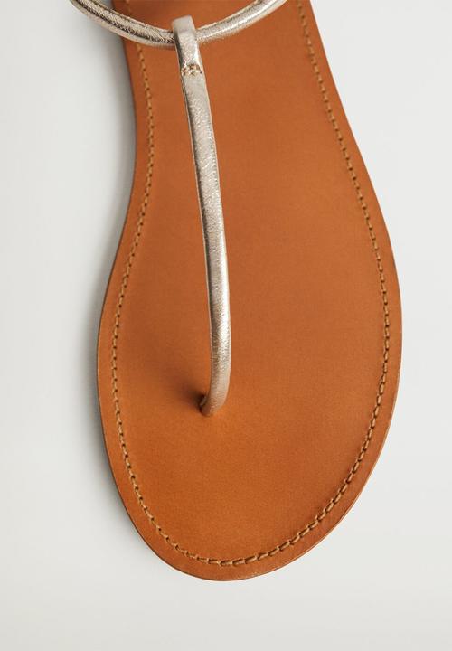 MANGO - Formen leather sandal / gold
