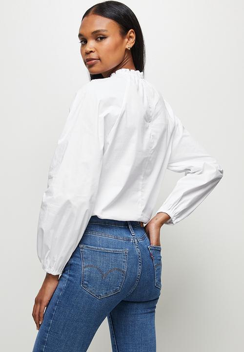 MILLA - Anglaise combo blouse - white1