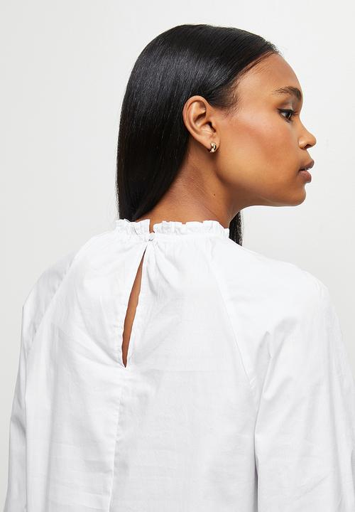 MILLA - Anglaise combo blouse - white1