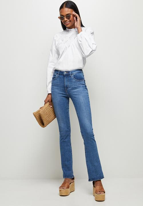 MILLA - Anglaise combo blouse - white1