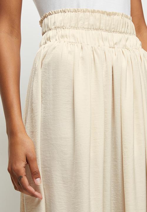 MILLA - Elasticated waist detail midaxi skirt - neutral