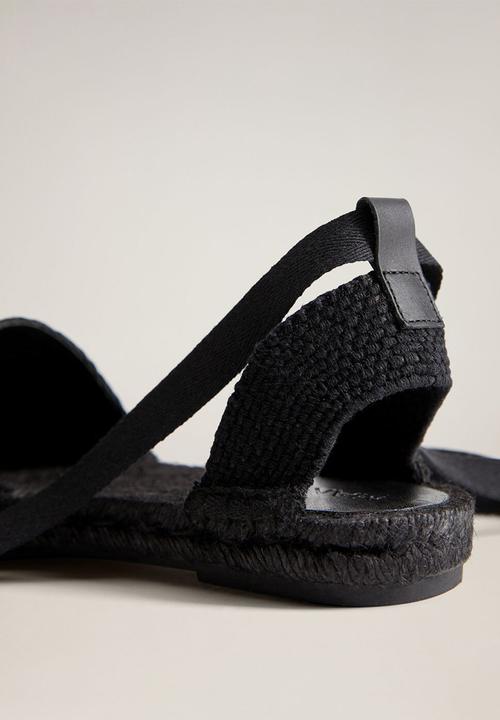 MANGO - Natural sandal - black