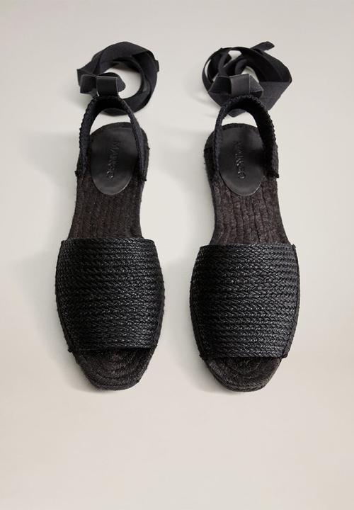 MANGO - Natural sandal - black