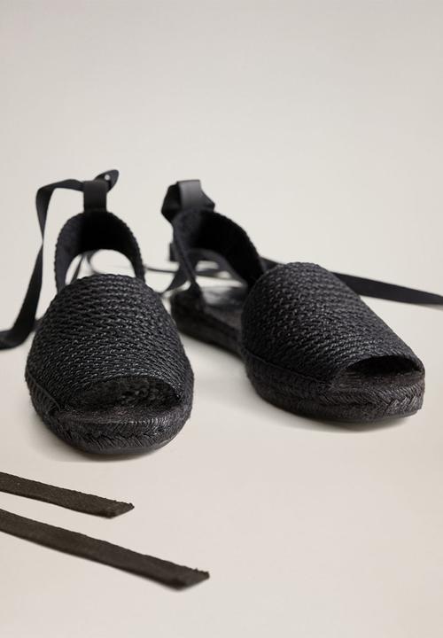 MANGO - Natural sandal - black