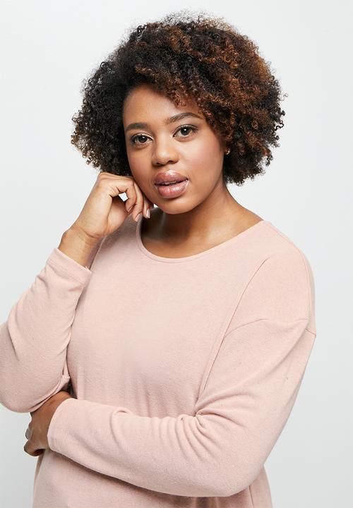 edit Plus - Longline textured tee - pink