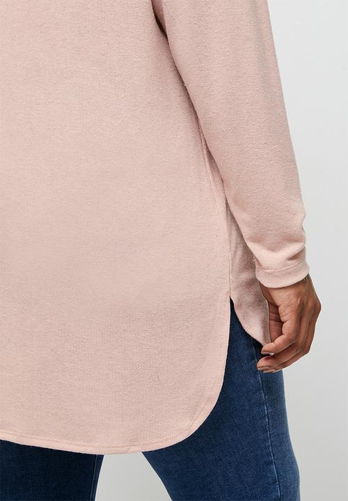 edit Plus - Longline textured tee - pink