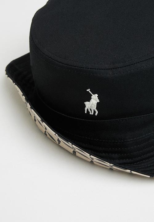 POLO - Block print reversible bucket - black & beige 