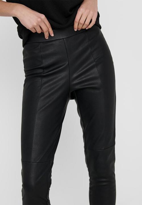 Jacqueline de Yong - Sahara faux leather leggings - black