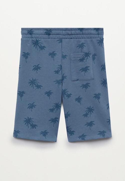 MANGO - Bermuda shorts palms - blue