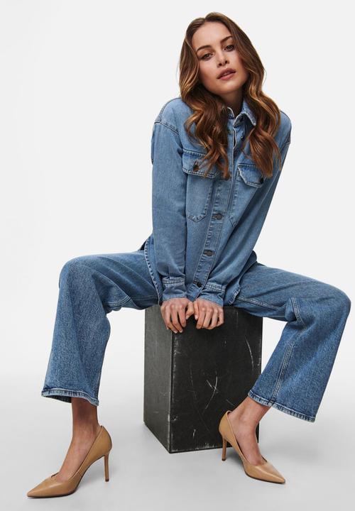Jacqueline de Yong - Bailey life oversize shirt denim - light blue denim
