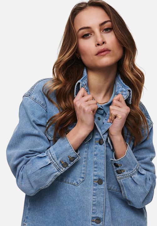 Jacqueline de Yong - Bailey life oversize shirt denim - light blue denim