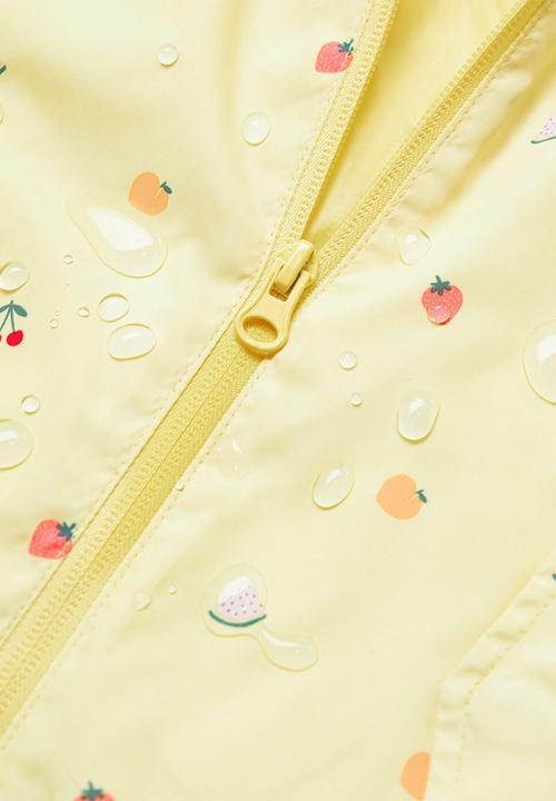 MANGO - Hooded printed rain jacket - yellow