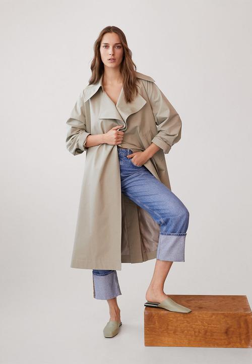 MANGO - Inout leather mule - beige / khaki