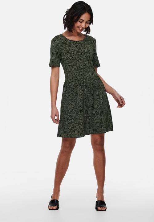 Jacqueline de Yong - Kirkby short sleeve short dress - kalamata