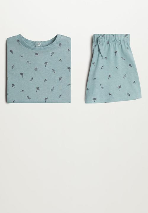 MANGO - Pyjama pack pier - turquoise & aqua