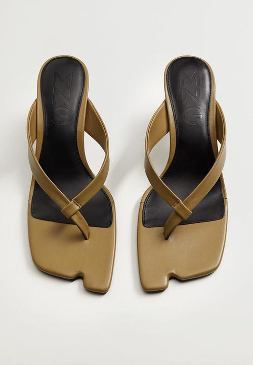 MANGO - Asia leather heel - light brown