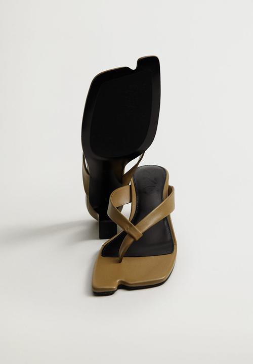 MANGO - Asia leather heel - light brown