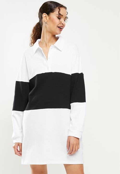 Blake - Oversize golfer dress - white & black 