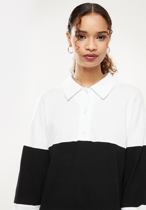 Blake - Oversize golfer dress - white & black 
