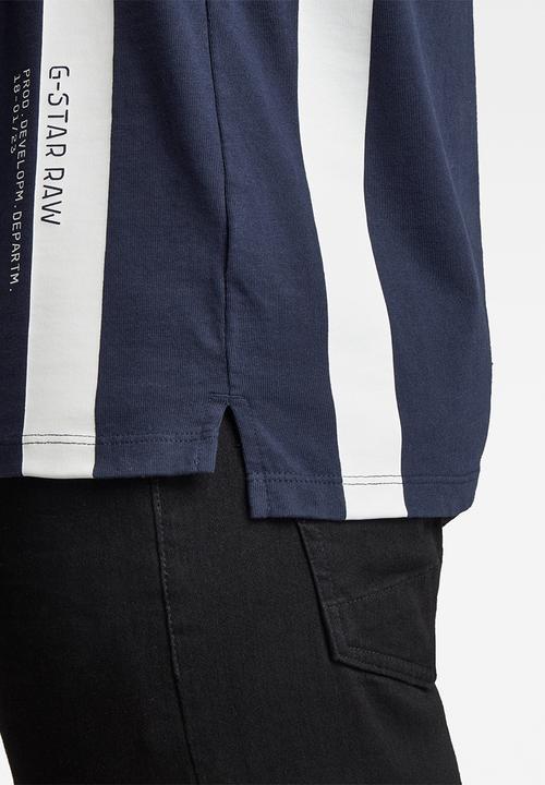 G-STAR - Printed stripe polo t short sleeve - warm sartho