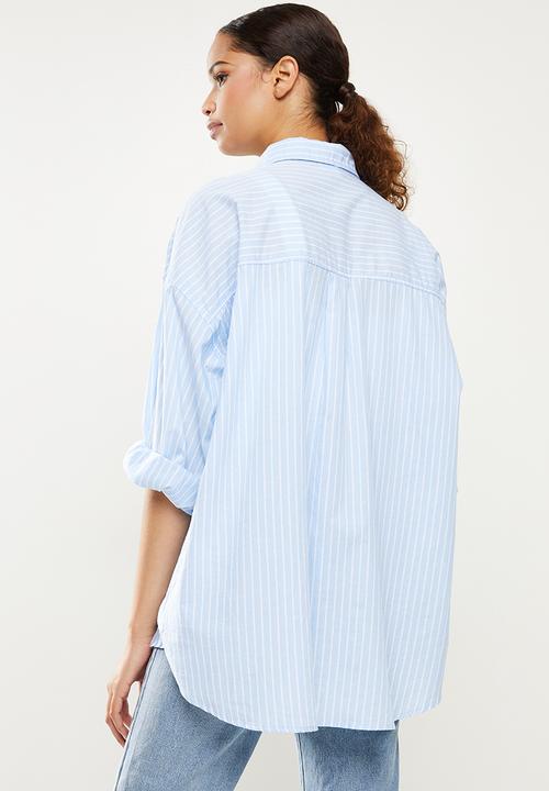 Cotton On - Dad shirt - leila stripe authentic blue