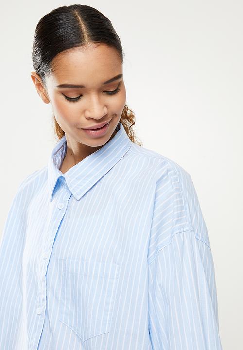 Cotton On - Dad shirt - leila stripe authentic blue
