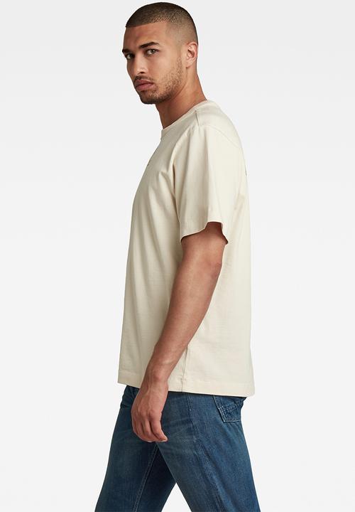 G-STAR - Back logo loose r tee - ecru