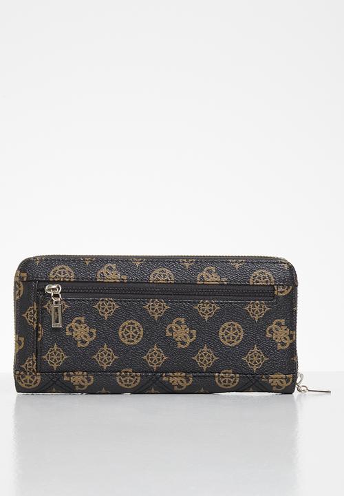 GUESS - Cessily slg large zip around - black & brown 