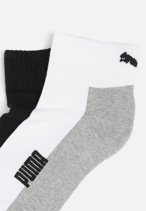 PUMA - Mens cushioned 2 pack quarter sock - multi 