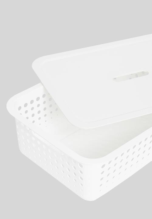 Litem - Set of 2 myroom i basket with lid small - white