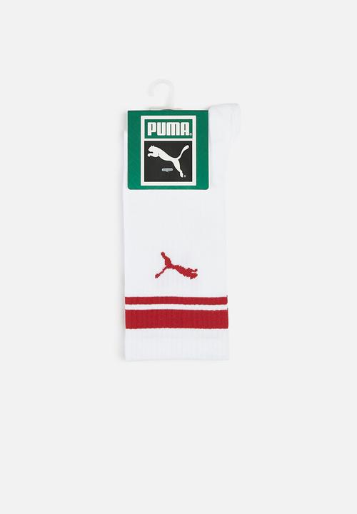 PUMA - Mens seasonal brand sock - white & red 