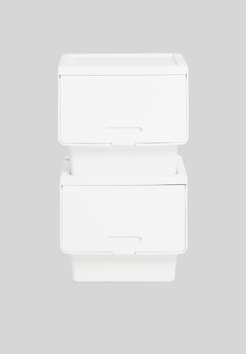 Litem - Set of 2 roomax sliding living box large - white